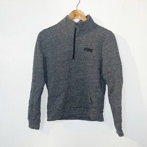 PINK Victoria’s Secret heather gray quarter zip long sleeve jacket